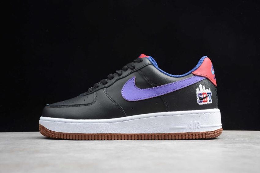 Women's Nike Air Force 1 07 LE Black Psychic Purple CQ7506-084 Running Shoes