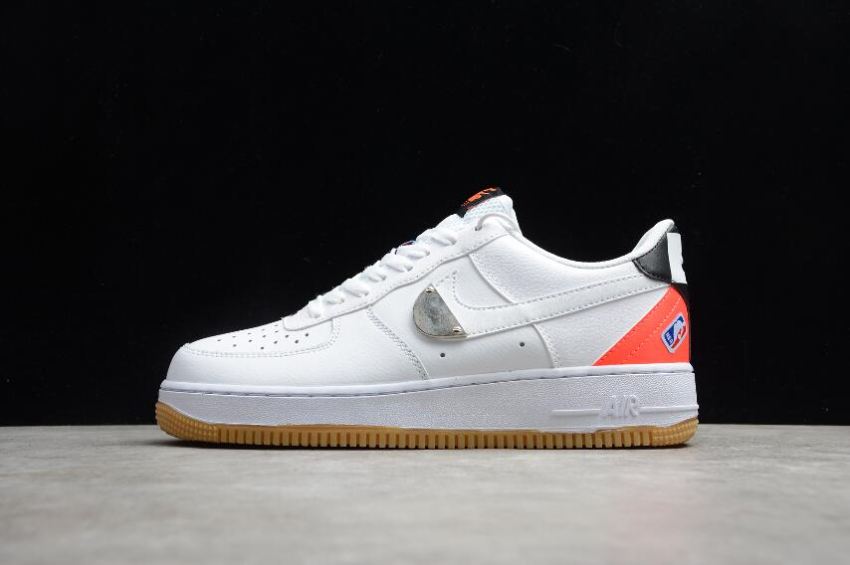 Women's Nike Air Force 1 07 NBA White Bright Crimson CT2298-101 Running Shoes