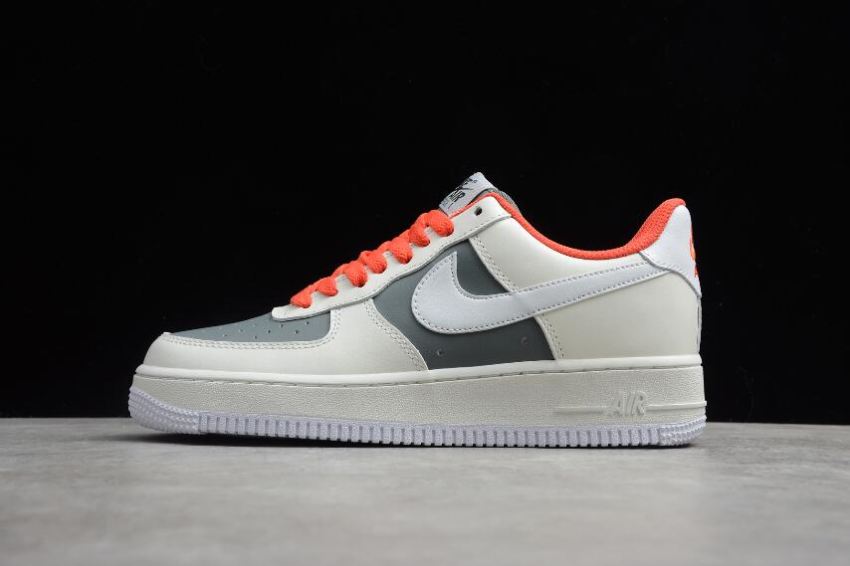 Men's Nike Air Force 1 07 Beige Grey Orange CT3427-900 Running Shoes