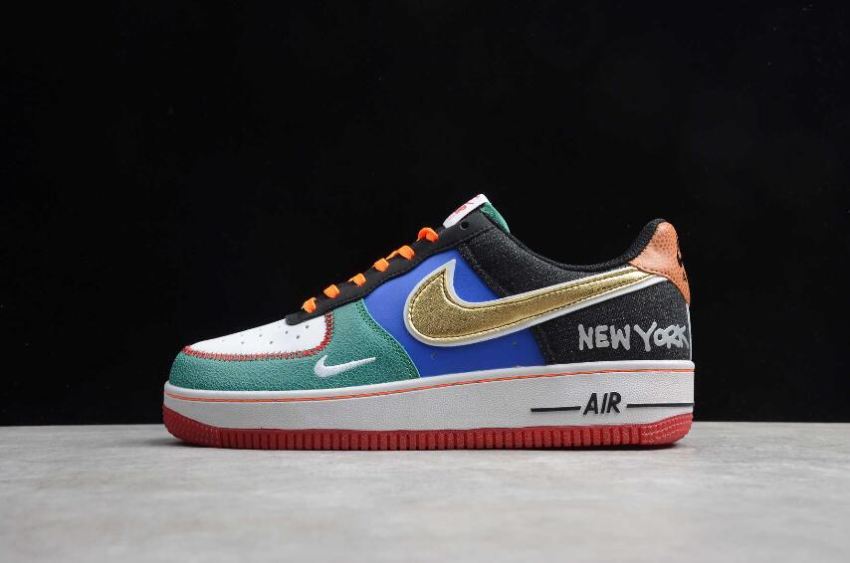 Women's Nike Air Force 1 07 White Black Total Orange CT3610-100 Running Shoes