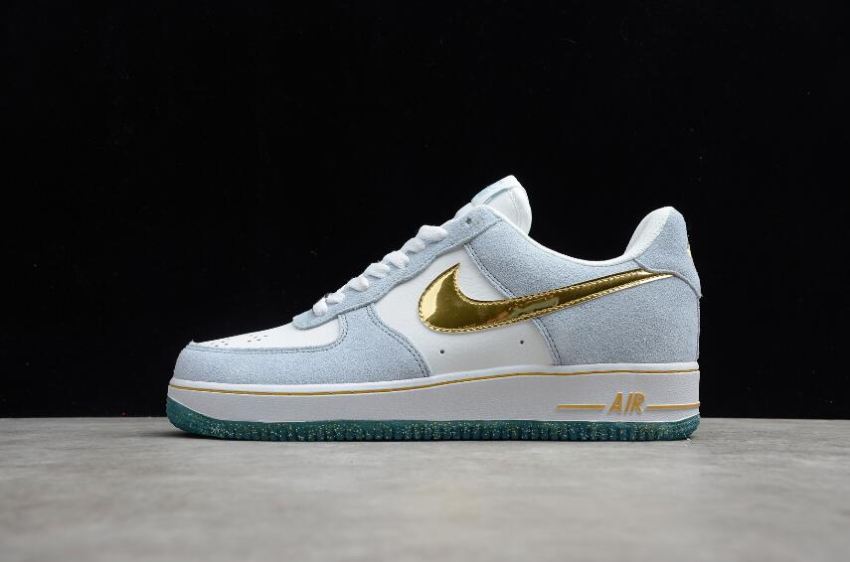 Men's Nike Air Force 1 07 AN20 White Blue Month Gold CT9963-100 Running Shoes