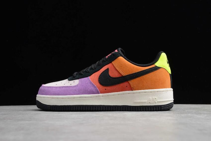 Men's Nike Air Force 1 07 Prism Pink Black Bright Violet CU1929-605 Running Shoes