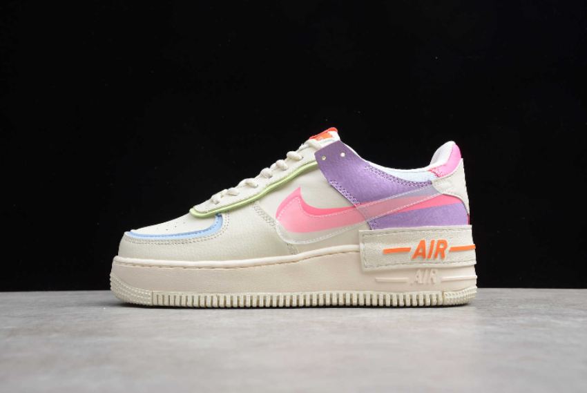 Women's Nike Air Force 1 Shadow Pale Ivory Digital Pink CU3012-164 Running Shoes