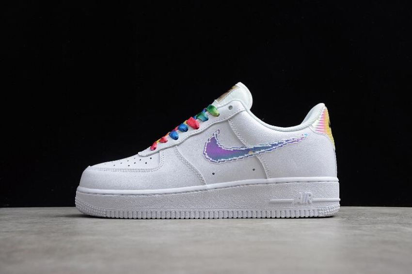 Women's Nike Air Force 1 07 Iridescent Pixel White Multicolor CV1699-100 Running Shoes
