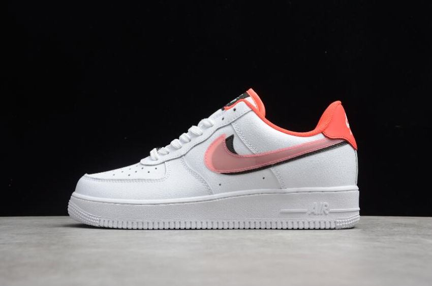 Women's Nike Air Force 1 GS White Bright Crimson Black CW1574-101 Running Shoes