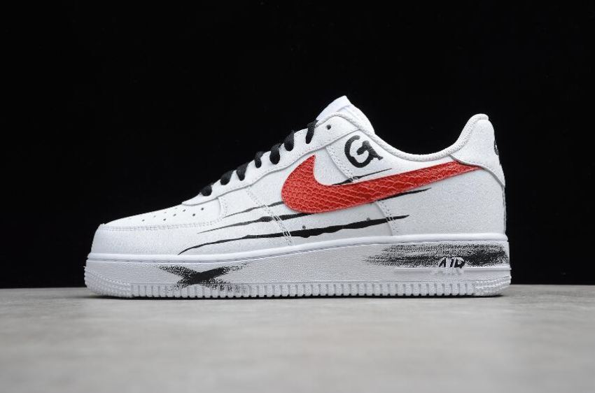 Men's Nike Air Force 1 07 White Black Red CW2288-1119 Running Shoes