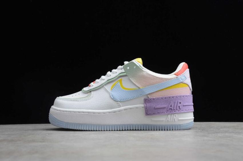Women's Nike WMNS Air Force 1 Shadow White Hydrogen Blue White CW2630-141 Running Shoes