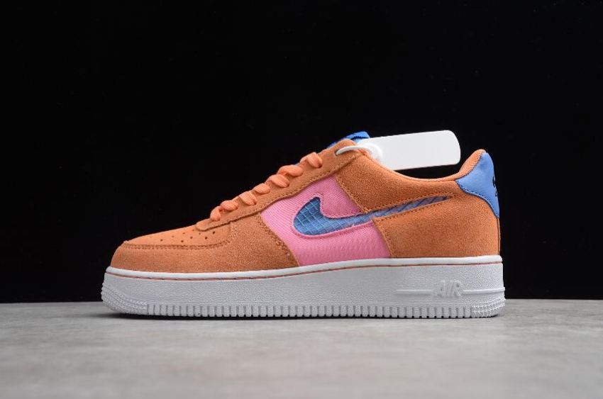 Men's Nike Air Force 1 Low Blue Orange White CW7300-800 Running Shoes