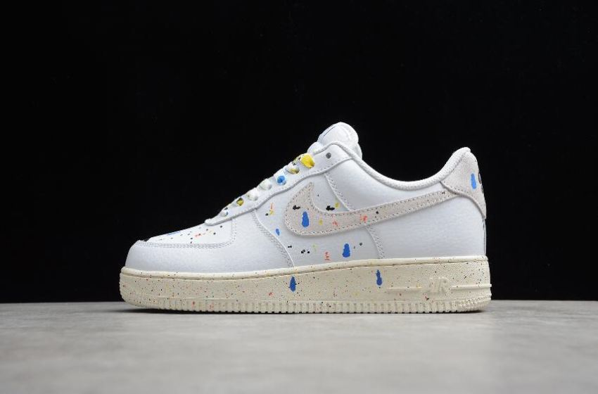 Women's Nike Air Force 1 07 Paint Splatter White Sail CZ0339-100 Running Shoes