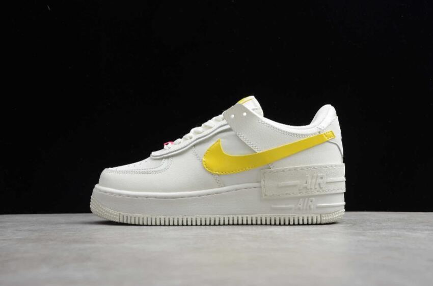 Women's Nike WMNS Air Force 1 Shadow Sail Opti Yellow Digital Pink CZ0375-100 Running Shoes