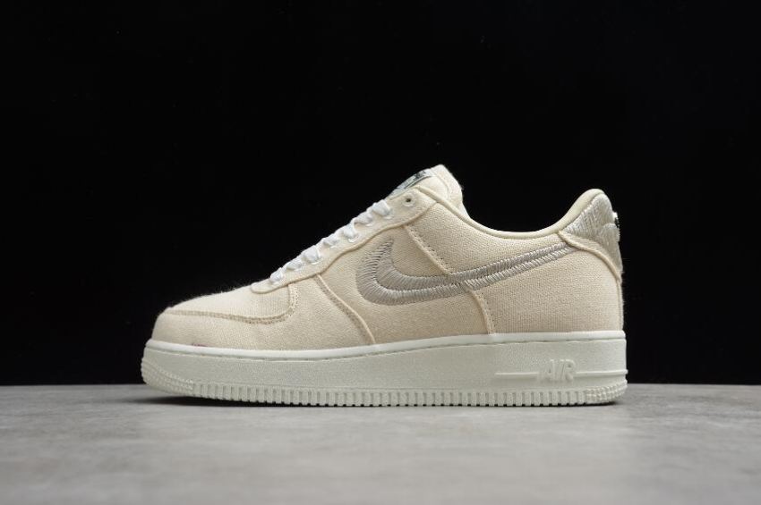 Men's Nike Air Force 1 Low x Stussy Beige White CZ9084-200 Running Shoes