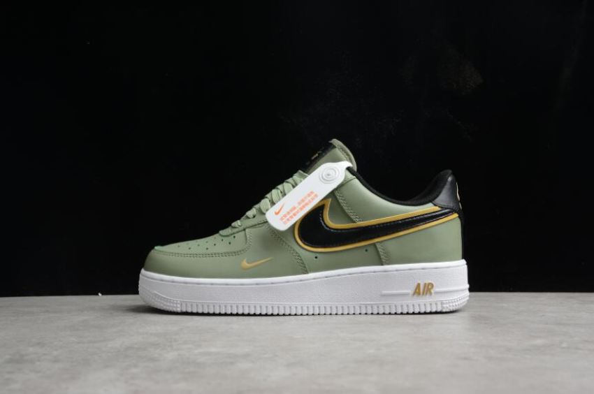 Women's Nike Air Force 1 07 DA8481-300 Oil Green Black Metallic Gold Footwear Running Shoes