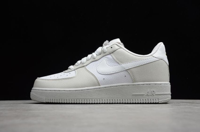 Men's Nike Air Force 1 Low 07 Fur Tongue Light Bone White Photon Dust DC1165-001 Running Shoes