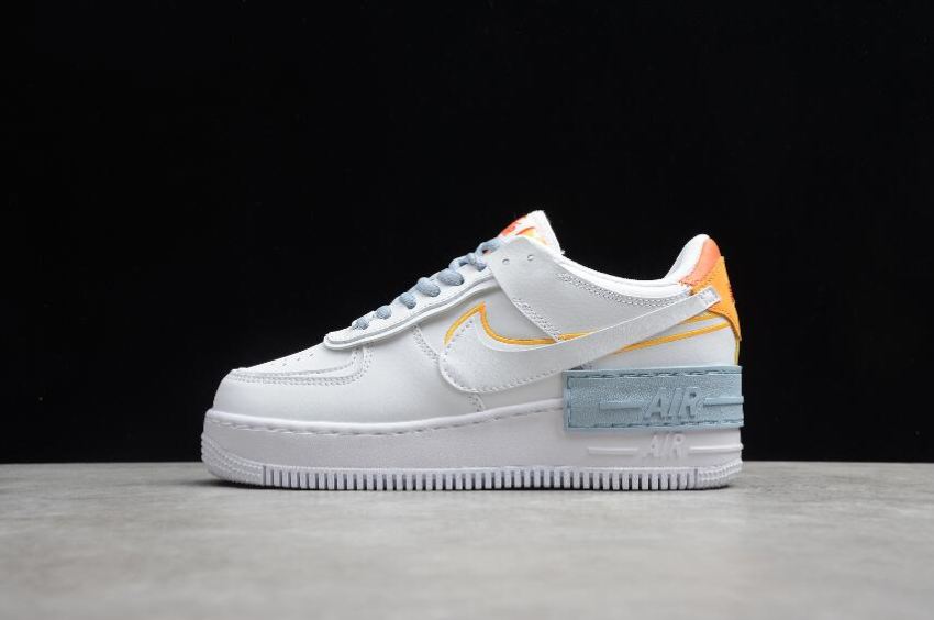 Women's Nike Air Force 1 Shadow Be Kind White Summit White Yeelow DC2199-100 Running Shoes