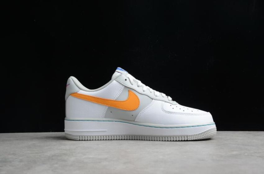 Men's Nike Air Force 1 07 EMB DC8874-100 White Turquoise Blue Grey Running Shoes