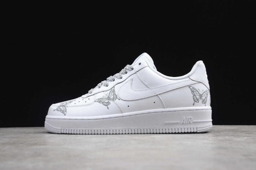 Women's Nike Air Force 1 Low White Butterfly N-0255 Running Shoes