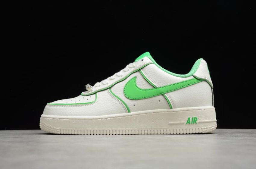 Men's Nike Air Force 107 SU19 Beige Fluorescent Green UH8958-022 Running Shoes