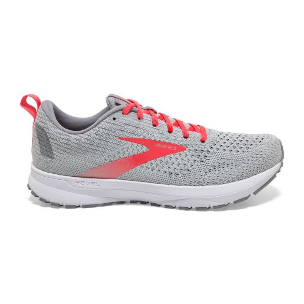 Brooks Revel 4 Oyster/Alloy/Fiery Coral