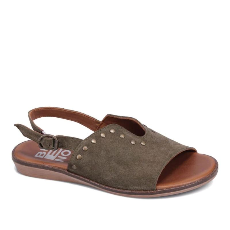 BUENO CANADA OUTLET WOMEN'S DAKSHA SLINGBACK SANDAL-DARK KHAKI SUEDE