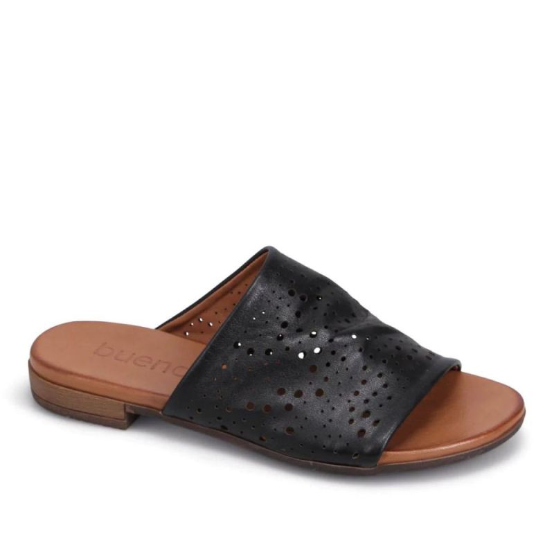 BUENO CANADA OUTLET WOMEN'S TURNER PERF SLIDE SANDAL-BLACK