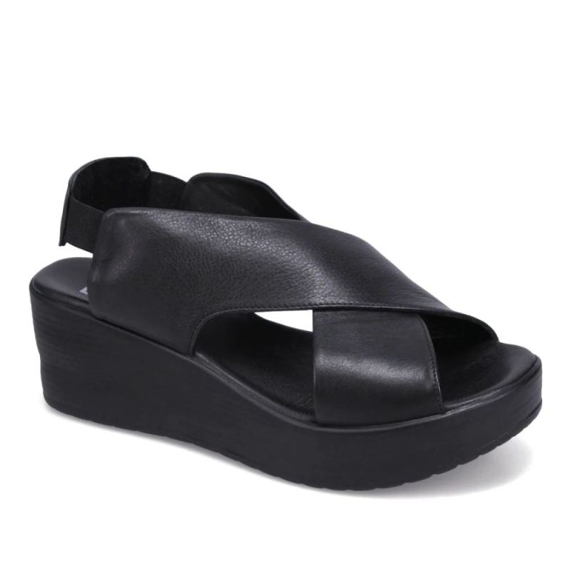 BUENO CANADA OUTLET WOMEN'S NAOMI WEDGE SANDAL-BLACK/BLACK