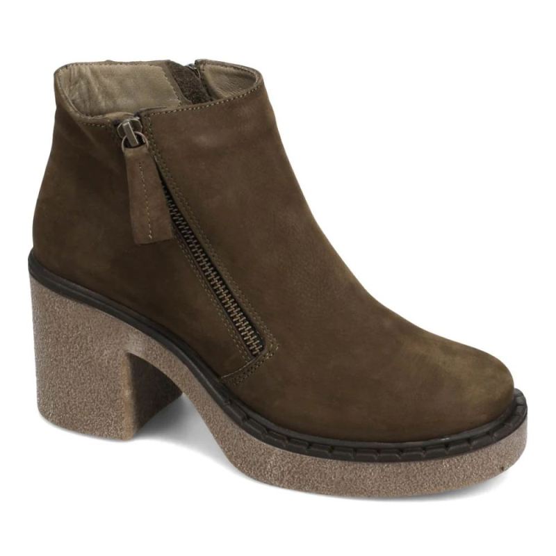 BUENO CANADA OUTLET WOMEN'S HARLOW BOOTIE-ARMY GREEN NUBUCK