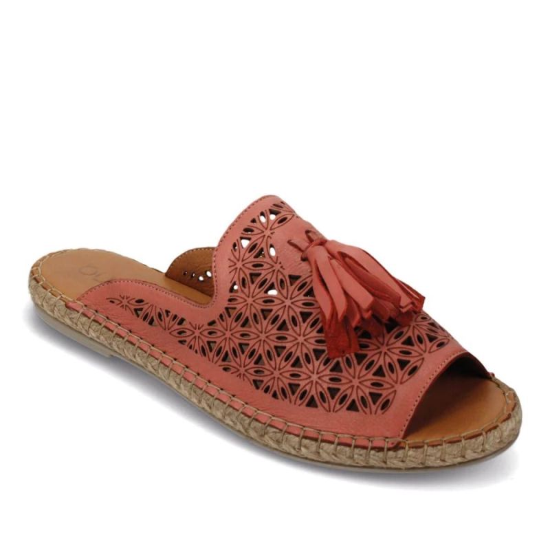 BUENO CANADA OUTLET WOMEN'S KIMIA SLIDE ESPADRILLE SANDAL-CORAL