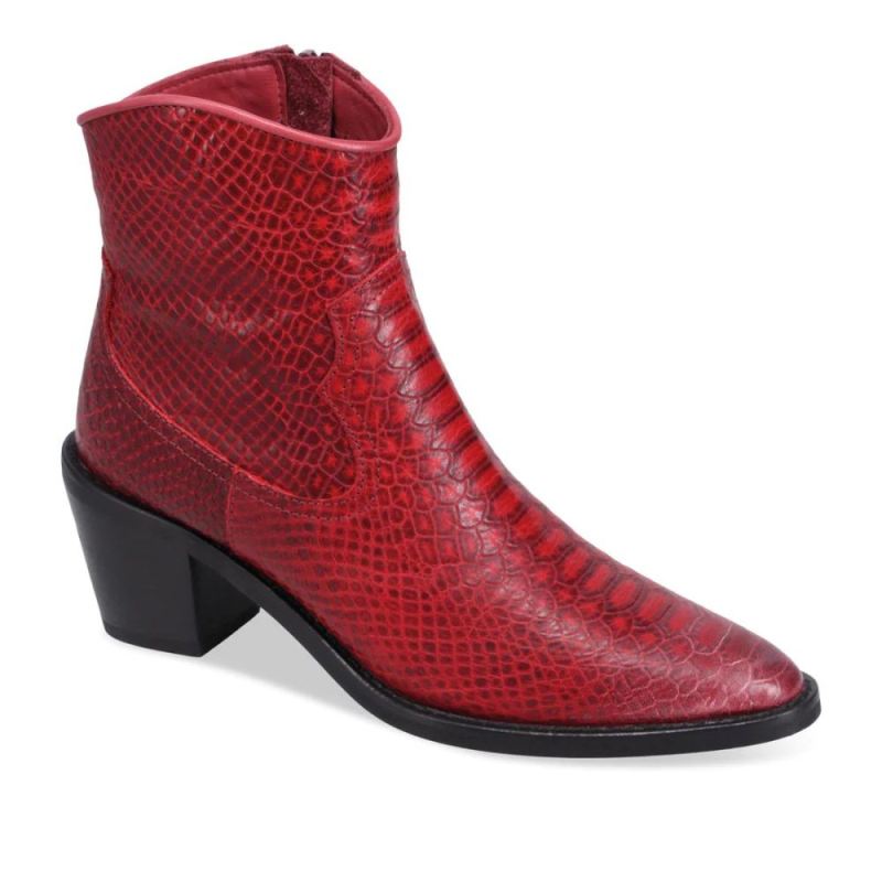 BUENO CANADA OUTLET WOMEN'S VALERY BOOTIE-RED SNAKE