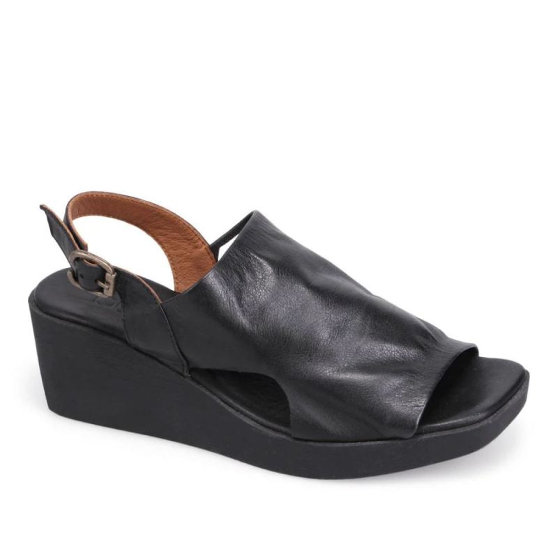BUENO CANADA OUTLET WOMEN'S FLYNN SLINGBACK WEDGE-BLACK