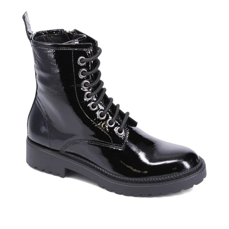 BUENO CANADA OUTLET WOMEN'S DESTINY COMBAT BOOT-BLACK PATENT
