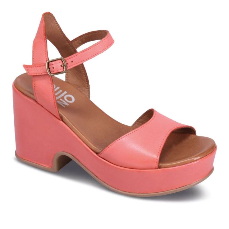 BUENO CANADA OUTLET WOMEN'S SADIE HEELED SANDAL-CORAL LEATHER