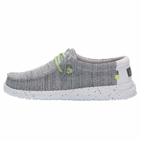 Boys Hey Dude Shoes Wally Youth Sox Stone White