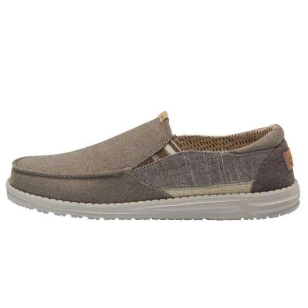 Hey Dude Shoes Men's Thad Chambray Walnut