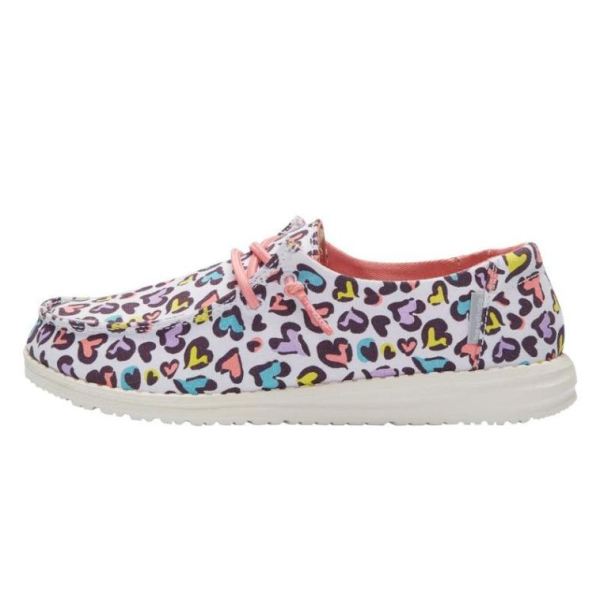Hey Dude Shoes Girls Wendy Youth Print White Leopard