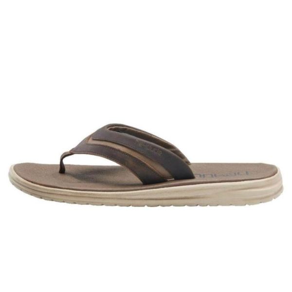 Hey Dude Shoes Men's Flinn Leather Brown