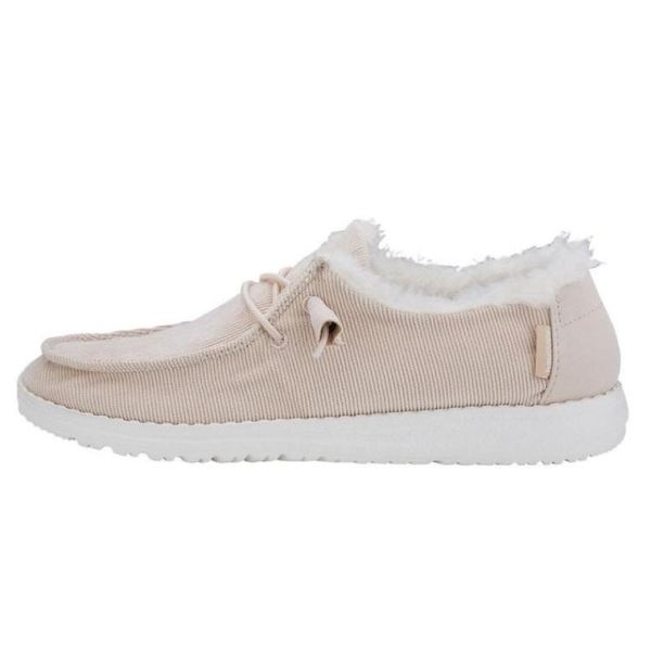 Women's Hey Dude Shoes Wendy Corduroy Faux Fur Cream