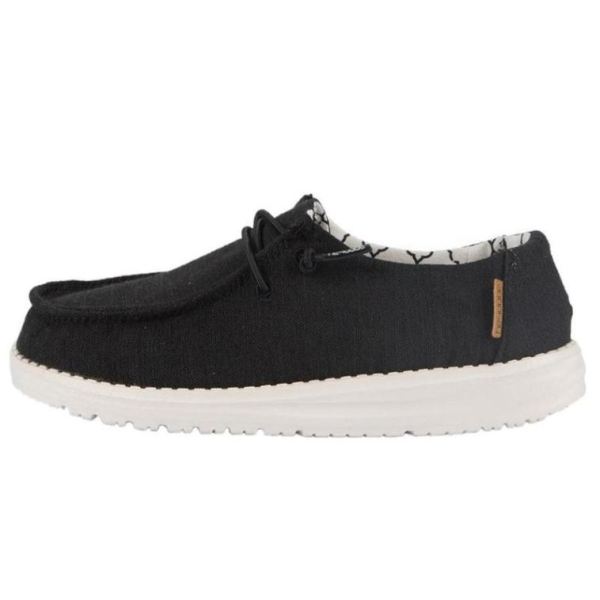 Hey Dude Shoes Girls Wendy Youth Linen Linen Black