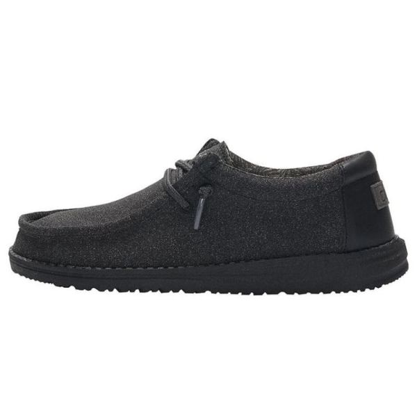 Boys Hey Dude Shoes Wally Youth Black