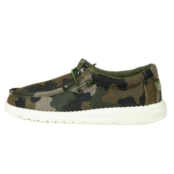 Boys Hey Dude Shoes Wally Youth Print Camo
