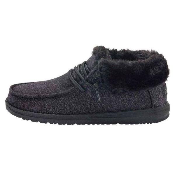 Hey Dude Shoes Girls Britt Youth Sparkling Total Black