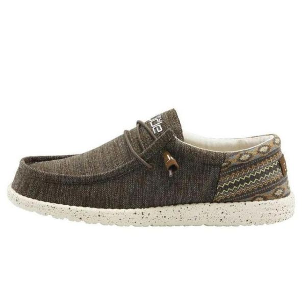 Hey Dude Shoes Men's Wally Canvas Brown Aztec