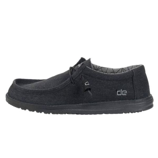 Hey Dude Shoes Men's Wally Canvas Black