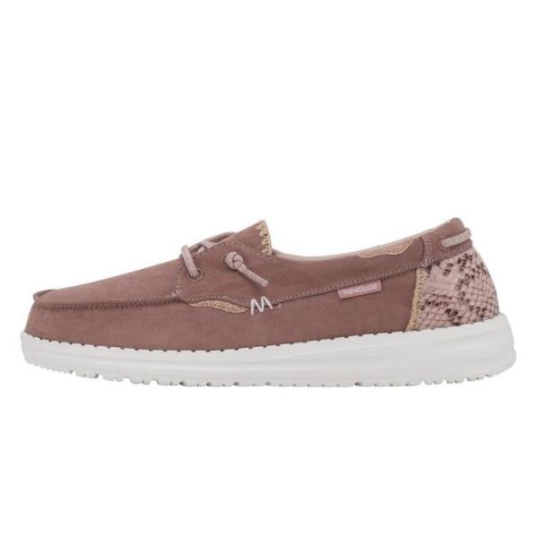 Women's Hey Dude Shoes Laila Chambray Python Antique Rose
