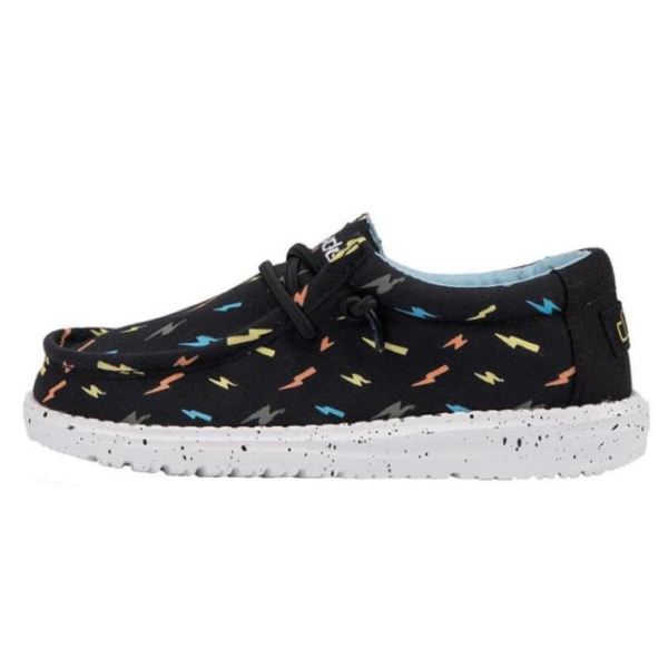 Boys Hey Dude Shoes Wally Youth Print Black Flash