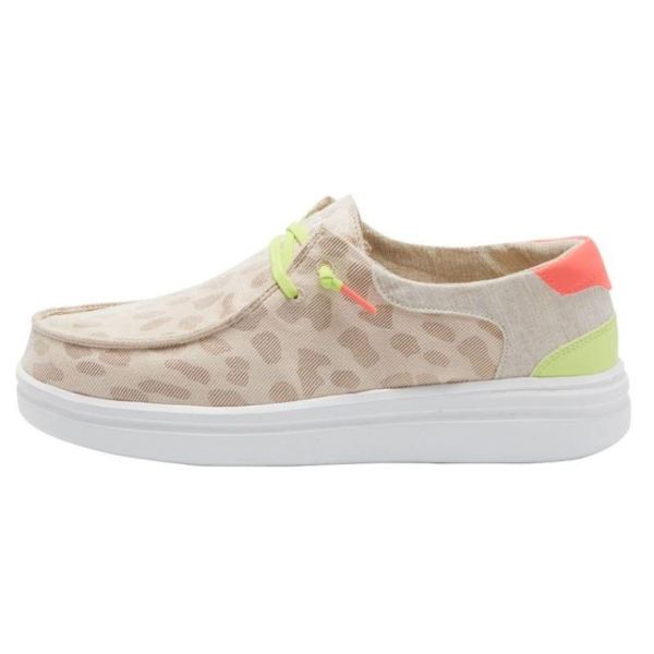 Women's Hey Dude Shoes Wendy Rise Jungle Leopard Neon Beige