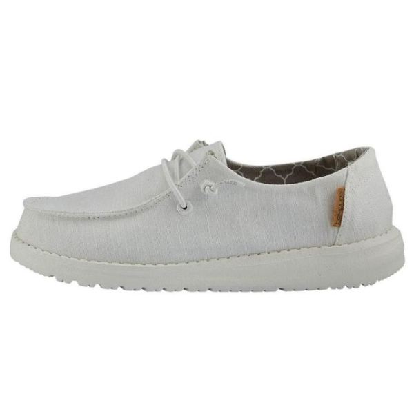 Hey Dude Shoes Girls Wendy Youth Linen Linen White
