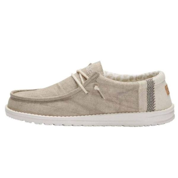 Hey Dude Shoes Men's Wally Canvas Natural Khaki