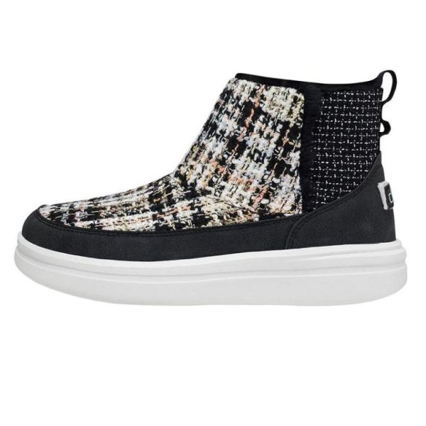 Women's Hey Dude Shoes Mel Boucle Black