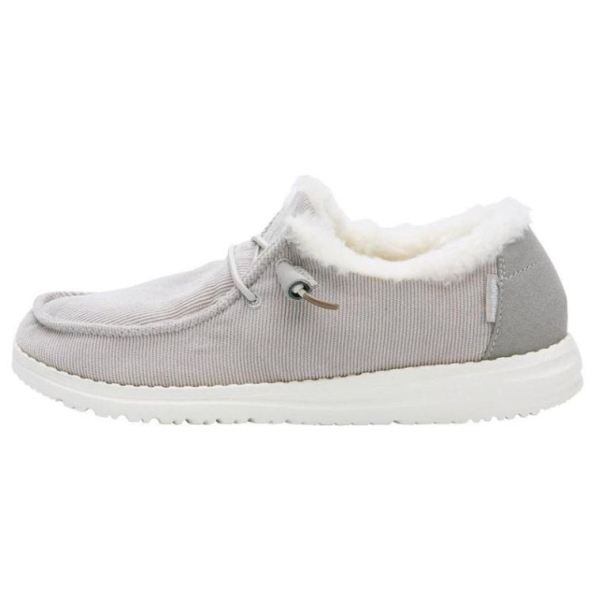 Women's Hey Dude Shoes Wendy Corduroy Faux Fur Grey
