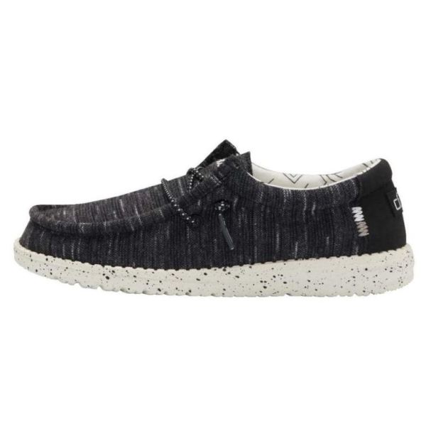 Boys Hey Dude Shoes Wally Youth Stretch Black
